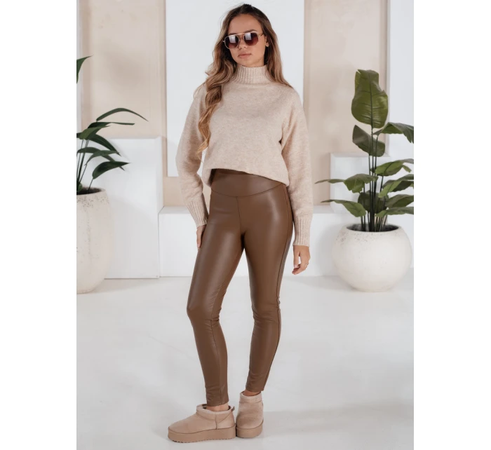 Dámské voskované legíny světle hnědé Dstreet model 21971279 - FashionStreet Dámské voskované legíny světle hnědé Dstreet model 21971279 - FashionStreet