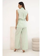 Dámský komplet s halenkou na zavazování a širokými kalhotami model 22104031 - K-Fashion