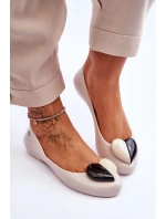 Dámské baleríny se srdcem model 21616916 světle béžová - Zaxy