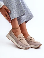 Damskie Zamszowe Mokasyny D&A TW210 Beżowe