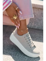 Materiałowe Trampki Damskie Na Platformie Big Star RR274465 Beżowe Materiałowe Trampki Damskie Na Platformie Big Star RR274465 Beżowe