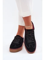 Zamszowe Damskie Sneakersy Daniel Lopez Just Dare SS2D4006 Czarne