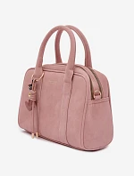 Semišová taška Eco Suede Briefcase Bag with Pendant Pink Sorielle