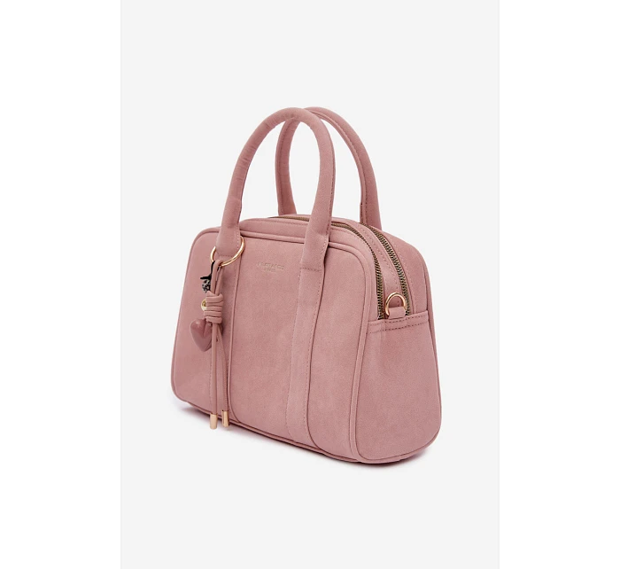 Kufříková taška Eco semišová s přívěskem Růžová Sorielle