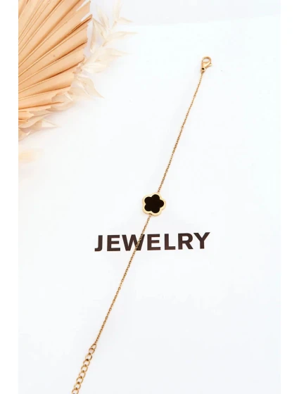 Dámsky náramok s kvetom z čierneho zlata Dámsky náramok s kvetom z čierneho zlata