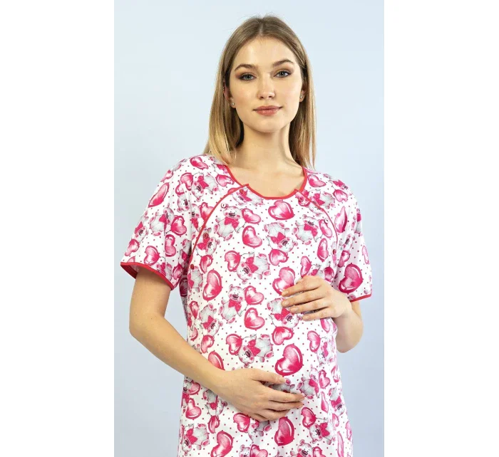 Dámská noční košile mateřská Méďa se srdcem