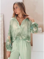 Dámské květované tričko oversize zelené Dstreet model 21988992 - FashionStreet