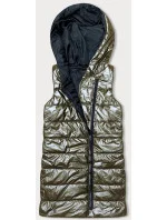 Zlatá dámska vesta s asymetrickým zipsom (16M9117-403)