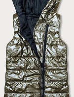 Dámska vesta s asymetrickým zlatým zipsom (16M9117-403)