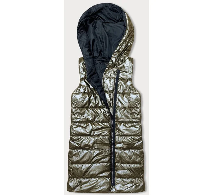 Zlatá dámska vesta s asymetrickým zipsom (16M9117-403)