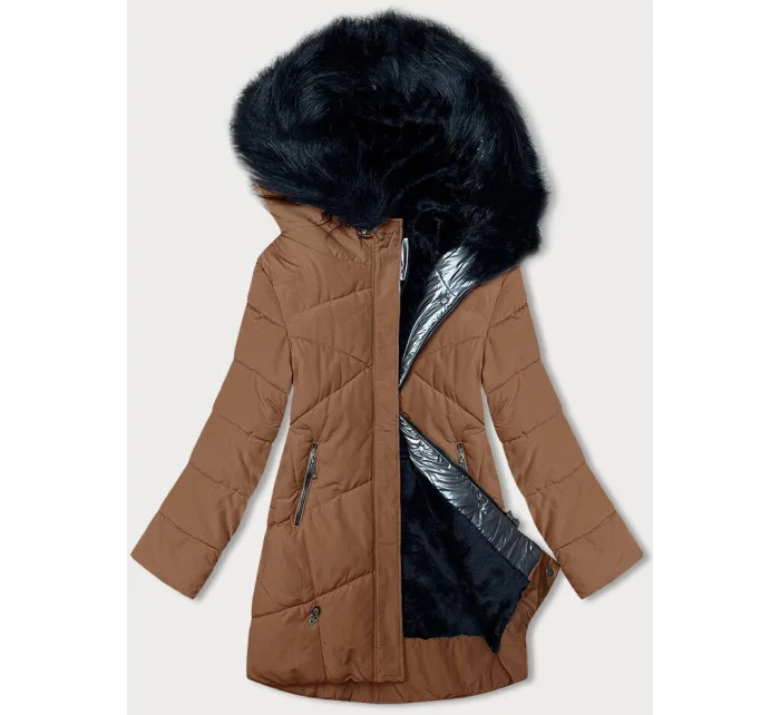 Dámska zimná bunda s kožušinou (V715)