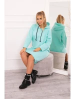 Šaty s kapucí a bočním rozparkem mint Šaty s kapucí a bočním rozparkem mint