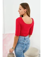 Blúzka s okrúhlym výstrihom červená Blúzka s okrúhlym výstrihom červená