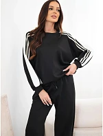 Dámský komplet z viskózy sportovní s dlouhým rukávem a model 22401361 kalhotami černý - K-Fashion Dámský komplet z viskózy sportovní s dlouhým rukávem a model 22401361 kalhotami černý - K-Fashion
