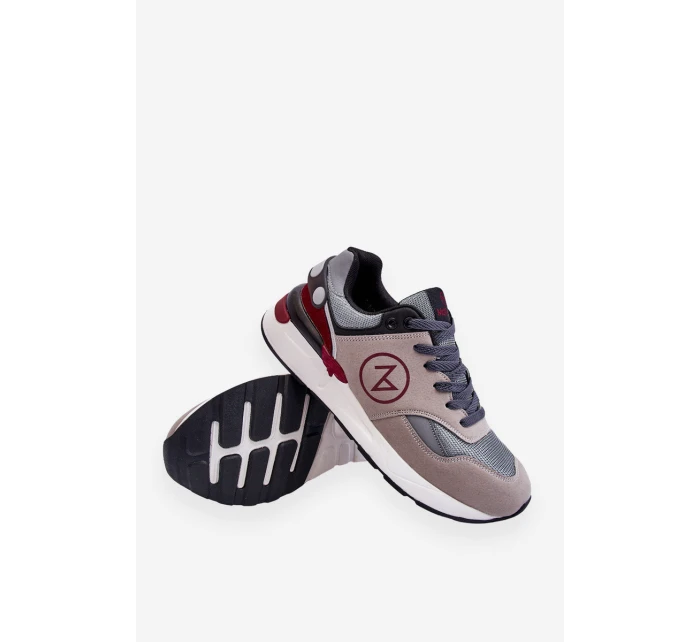 Pánská šněrovací sportovní obuv šedá a černá model 21617702 - Boto Pánská šněrovací sportovní obuv šedá a černá model 21617702 - Boto