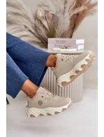 Zateplené Dámské Sportovní Boty Na Na Platformě Béžové model 21668469 - Boto