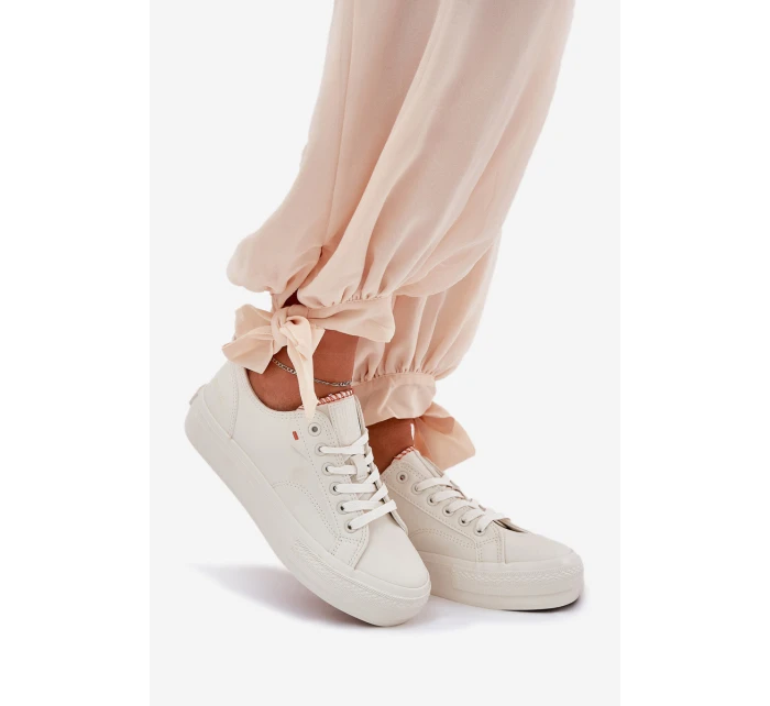 Dámské Tenisky Z Eko Kůže Big Star model 21690713 Světle Béžové - Big Star Shoes Dámské Tenisky Z Eko Kůže Big Star model 21690713 Světle Béžové - Big Star Shoes