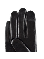 Dámské kožené antibakteriální rukavice model 16627253 Black - Semiline