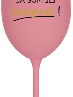 DOBRÝ DEŇ, JA SOM JEJ TERAPEUT! - ružový pohár na víno 350 ml