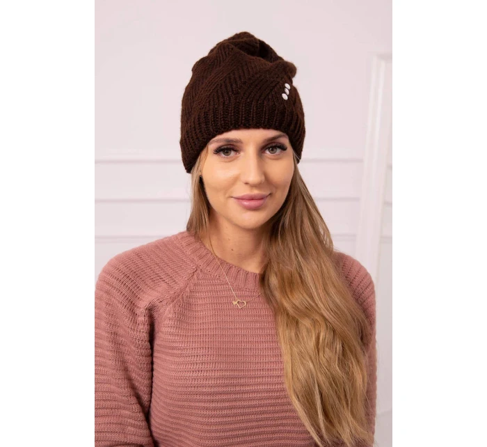 Dámská čepice hnědá model 18752327 - K-Fashion Dámská čepice hnědá model 18752327 - K-Fashion
