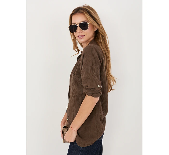 MI košeľa KS 2337.18 tmavohnedá