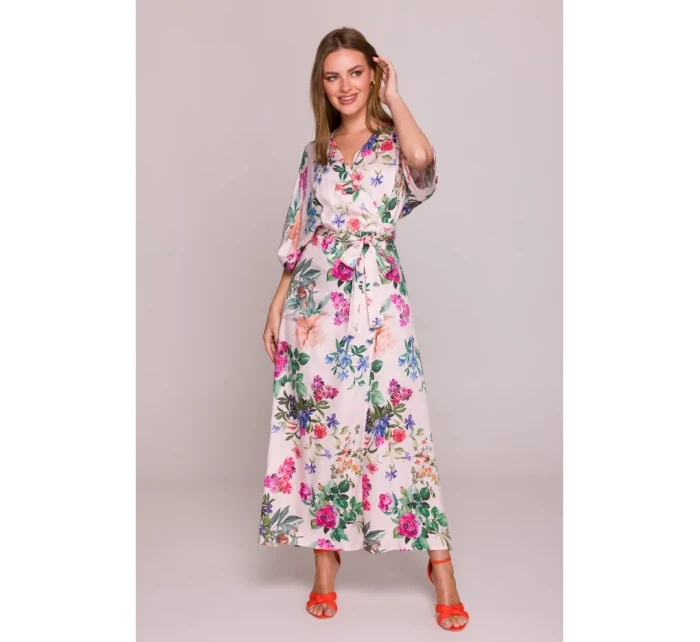 model 21154660 Zavinovací maxi šaty s potiskem model 1 - STYLOVE