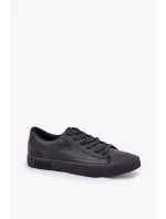 Pánske nízke tenisky z ECO kože Big Star - čierne Pánske nízke tenisky z ECO kože Big Star - čierne