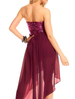 Dámské společenské šaty model 15042381 s asymetrickou sukní fialové Fialová - Mayaadi