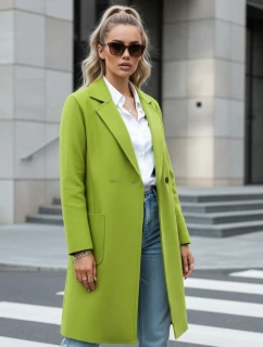 Dámsky oversize kabát LINNORE dlhý limetkovo zelený FashionStreet NY0702