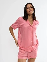 Dámska žakárová košeľa Amourette Boyfriend - RED - pink 00BE - TRIUMPH