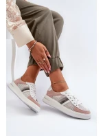Dámske biele a ružové kožené tenisky D&A Dámske biele a ružové kožené tenisky D&A