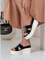 PLATSIMA dámske žabky na platforme čierne FashionStreet ZY0757