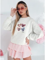 Dámská nadměrná mikina se srdíčky šedá Dstreet model 21988155 - FashionStreet