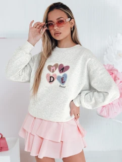Dámská nadměrná mikina se srdíčky šedá model 21988155 - Dstreet