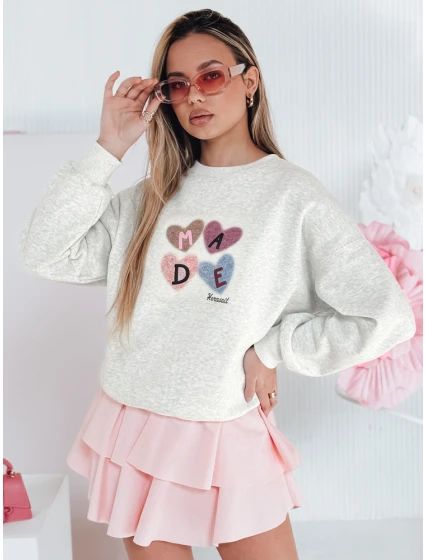 Dámská nadměrná mikina se srdíčky šedá Dstreet model 21988155 - FashionStreet