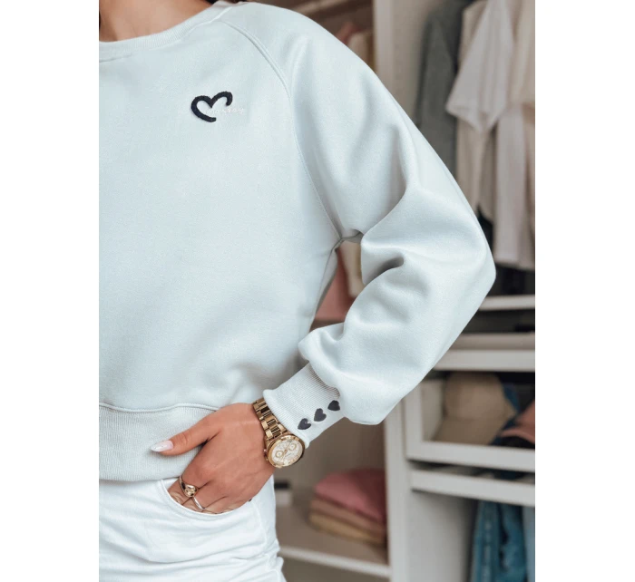 Dámská oversize mikina s srdíčky modrá Dstreet model 21989230 - FashionStreet Dámská oversize mikina s srdíčky modrá Dstreet model 21989230 - FashionStreet