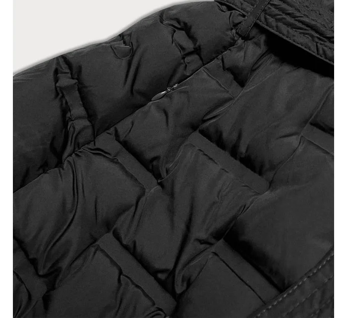 Dlouhá černá dámská vesta s páskem model 15834478 - Ann Gissy