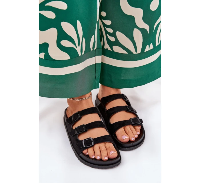 Dámské Pantofle S Pásky A Přezkami Černé model 21687468 - Boto