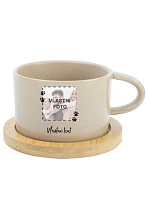 Personalizovaný keramický hrnček „MAKRONKA“ s fotografiou domáceho maznáčika a textom