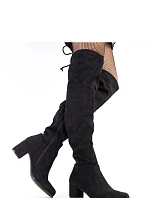 Dámske čižmy na vysokom podpätku D9227 Black - YOLERA