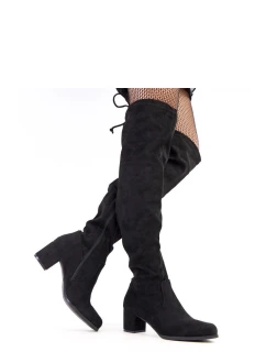 Dámske čižmy na vysokom podpätku D9227 Black - YOLERA