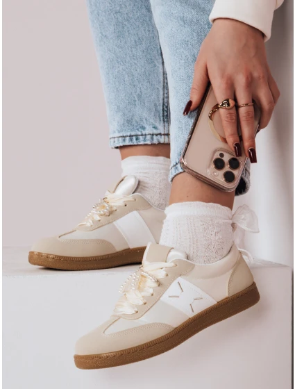 Dámske športové tenisky PEARLSTEP beige FashionStreet ZY0680 Dámske športové tenisky PEARLSTEP beige FashionStreet ZY0680