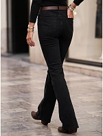 Jeansy damskie z wysokim stanem i paskiem czarne model 22365053 - FashionStreet Jeansy damskie z wysokim stanem i paskiem czarne model 22365053 - FashionStreet