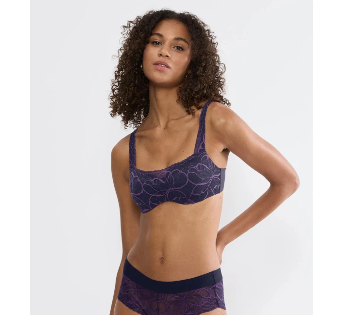 Dámska podprsenka Body Make-Up Illusion Lace Balconette Bra - fialová 00TS - TRIUMPH