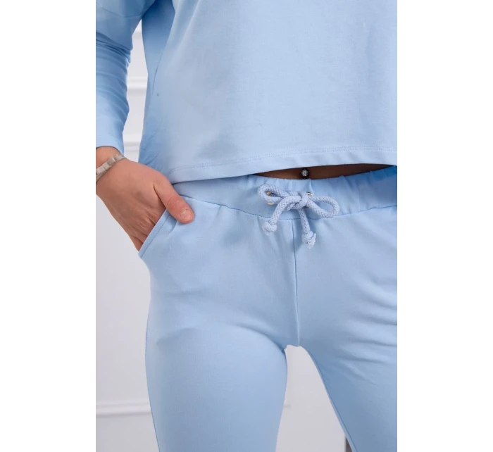 Súprava s oversize blúzkou modrej farby Súprava s oversize blúzkou modrej farby