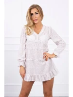 Šaty s ozdobnými volánky béžové Šaty s ozdobnými volánky béžové