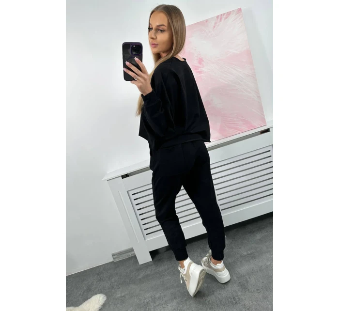 Set 2dielna mikina + nohavice Čierna