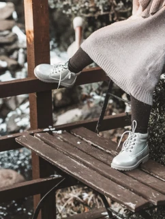 Dziecięce Trapery Botki z Suwakiem Srebrne Dexter