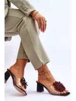 Módní pantofle na vysokém podpatku  Černá model 21617785 - S.Barski