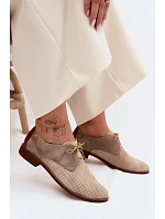 Kožené dámské elegantní šněrovací polobotky model 22136712 - Zazoo